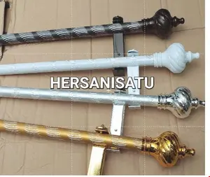 Custom Ukuran Besi Gorden 30 40 50 60 70 80 90 100 110 120 130140 150CM Full Set Batang Hordeng