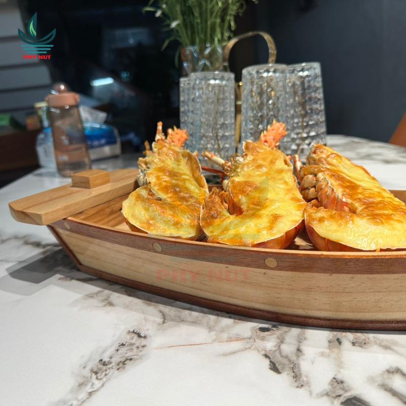 Khay thuyền gỗ OGY trưng bày hải sản, sushi, đồ ăn nhẹ 3