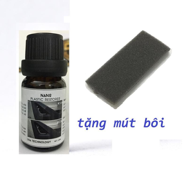[Tặng mút] Chai phục hồi nhựa nhám NANO PLASTIC RESTORER remover 10ml làm đen nhựa nhám vario exciter winer SH airlade dung  dịch