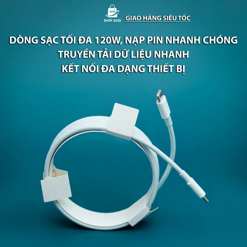 Dây cáp sạc nhanh cho ip 15 - 16 và các dòng máy android dài 1.8M công suất dẫn điện 120W 4