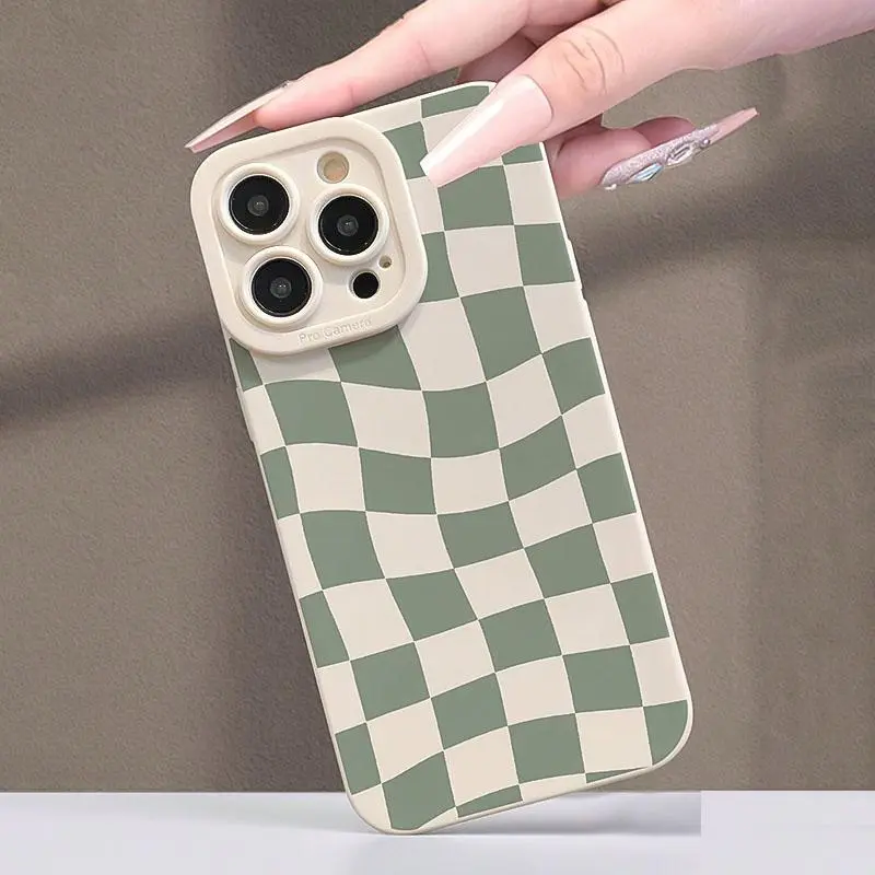 Unique Checkerboard Pattern Phone Case, Fashion Phone Protective Cover, Phone Accessory Compatible with iPhone Series, Protector, Cellphone, Smartphone 1