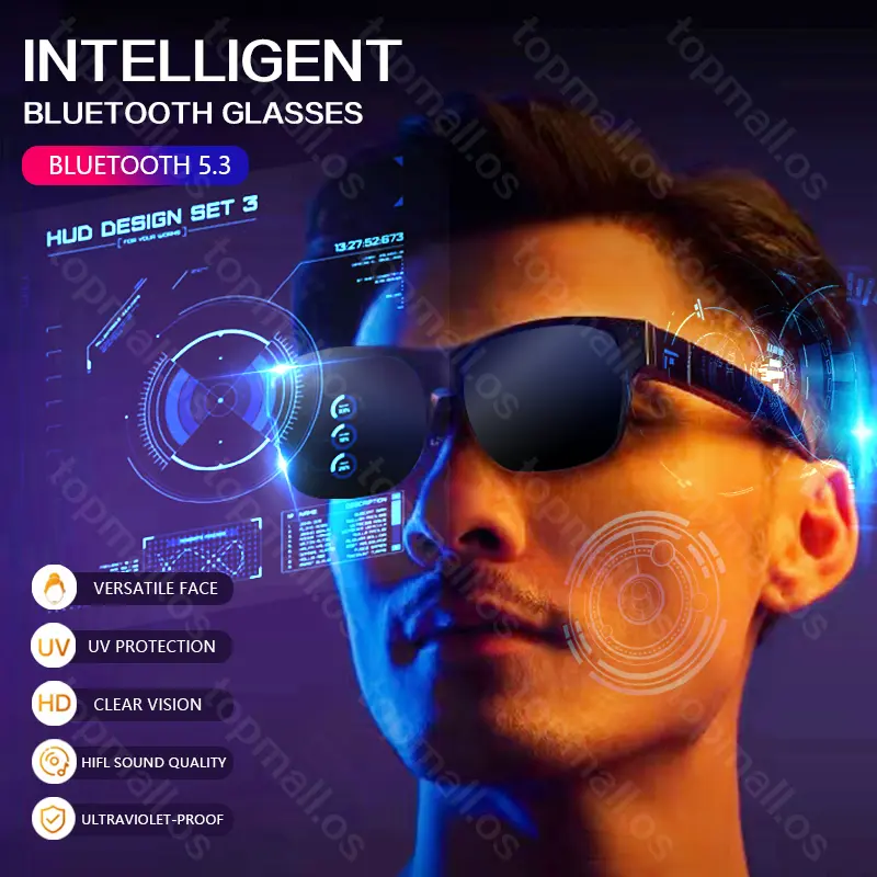 2023 New Smart Audio Glasses Wireless Bluetooth5.3 Calling with Microphone Music Noise Cancelling Headphones Outdoor Sport UV Protection Sunglasses earphones earpods earphone headset