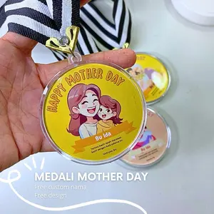 Medali Custom Gift Box Ulang Tahun Mendali Kado Hari Ibu Best Mom Akrilik Penghargaan - medali penghargaan medali custom mother day - spesial design hari ibu medalu custom