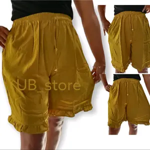 Celana kolor wanita ruffle rempel harian santai