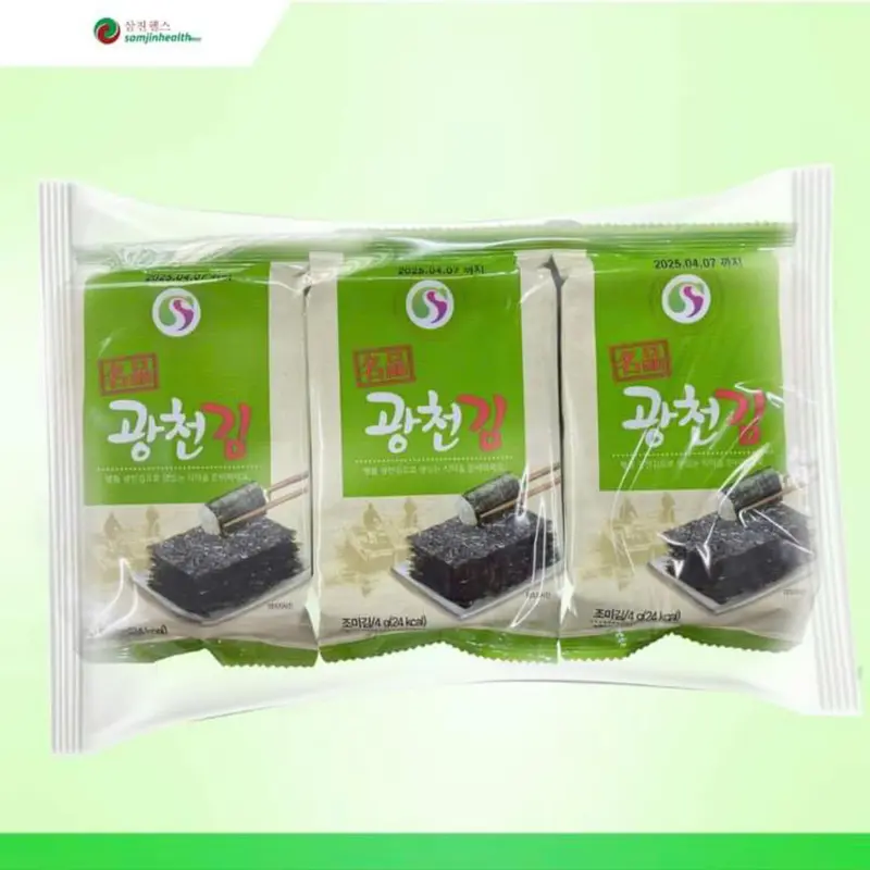 ( 30 GÓI ) Rong Biển Sấy Khô SAMJIN HEALTH - 4gram / gói Snack Lá Rong Biển 5