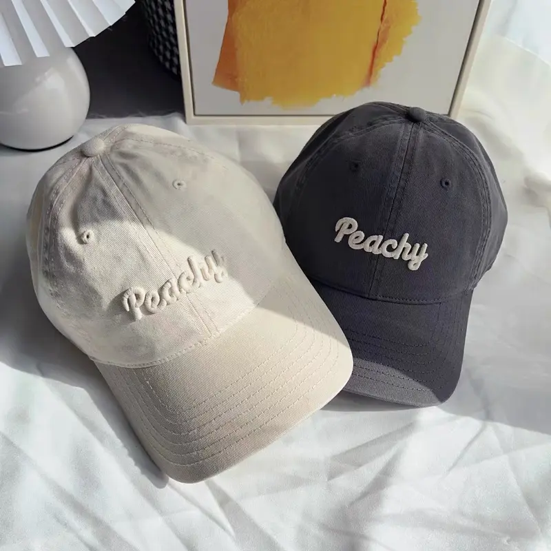 Mũ lưỡi trai CAPSAIGON nam nữ thêu PEACHY kaki mềm chuẩn thoáng mát