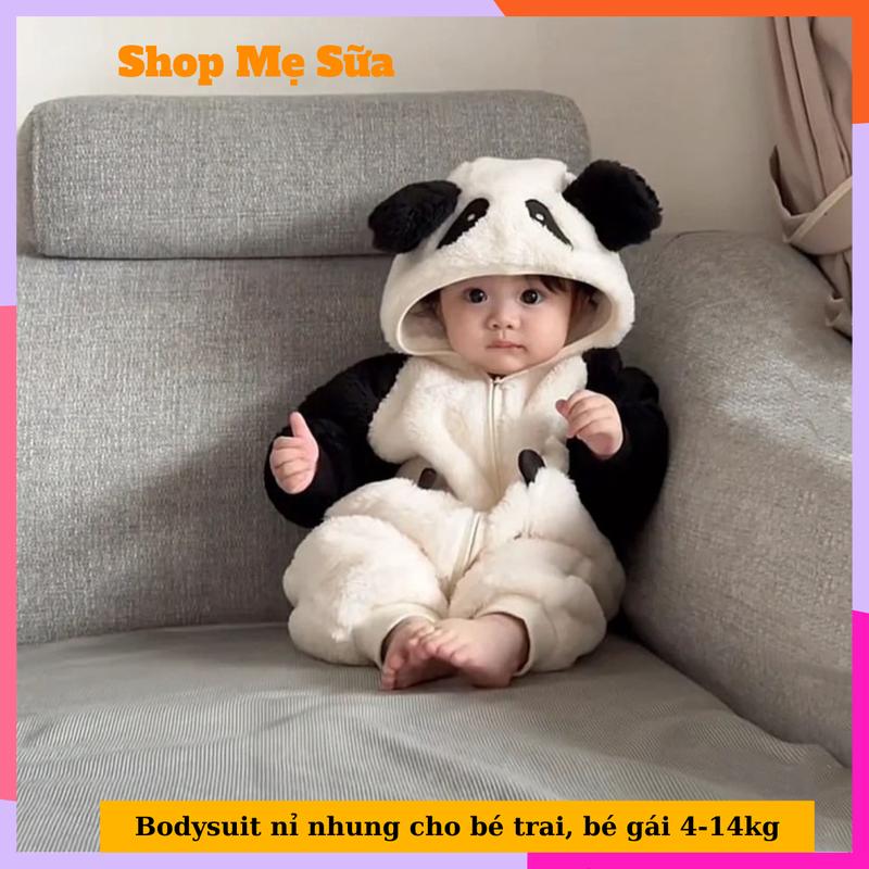 Loại 1 Áo liền quần tai thỏ kéo Bodysuit nỉ nhung body gấu lông ấm dài tay Hàng Quảng Châu cho bé trai bé gái mặc mùa đông betrai
