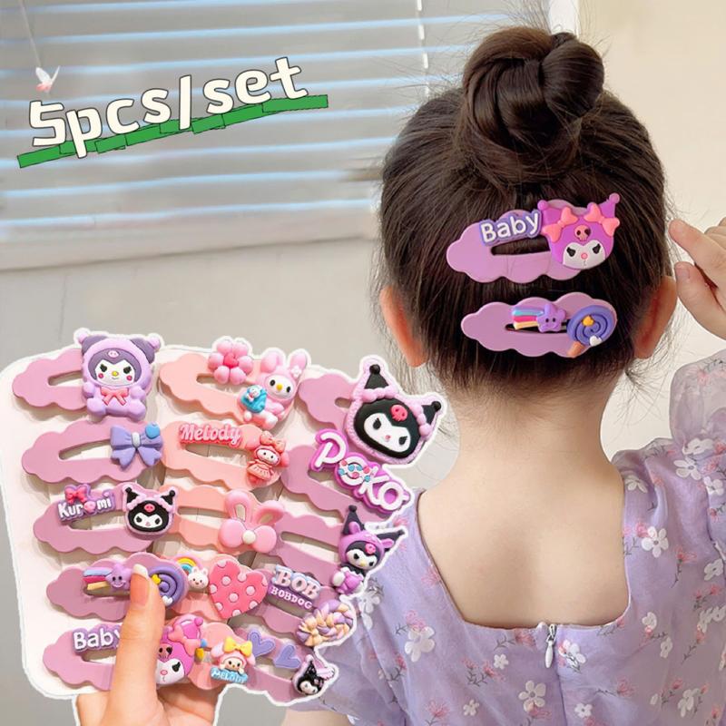  Set 5 kẹp tóc HỒNG TÍM hình thú nhiều kiểu dễ thương xinh xắn CB29 