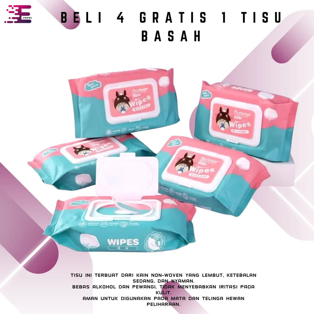Tisu Basah Kucing Anjing Pet Wipes 80 pcsTissue Basah Hewan Tisu Basah untuk Kucing Mata Dan Telinga