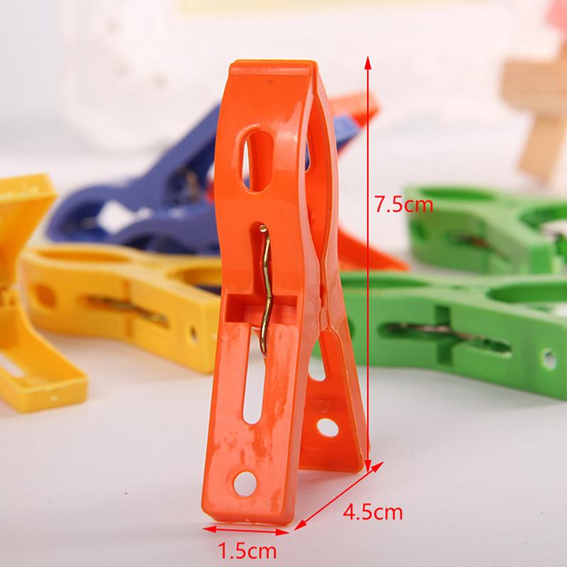 8ps/set Hanger Clips Large Plastic Windproof Beach Towel Clothes Pins Spring Clamp Clothespin Powerful Hot New Cheap 5
