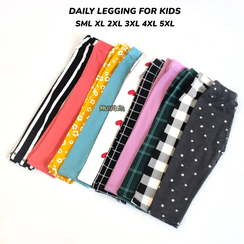 Paket 5 Leging Anak Dikirim Motif/Polos Random 3