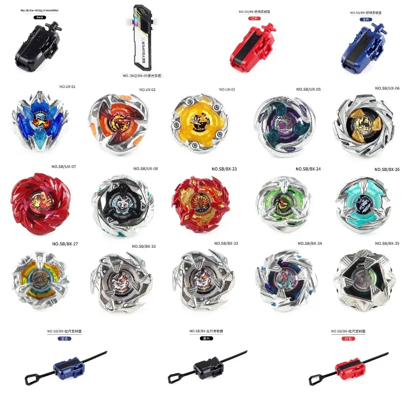 Beyblade, Con quay hồi chuyển chiến đấu quay, Bán chạy X-thế hệ, UX-01, UX-03, BX-23, BX Thước kẻ, Bệ phóng dây, Tay cầm phát sáng 0