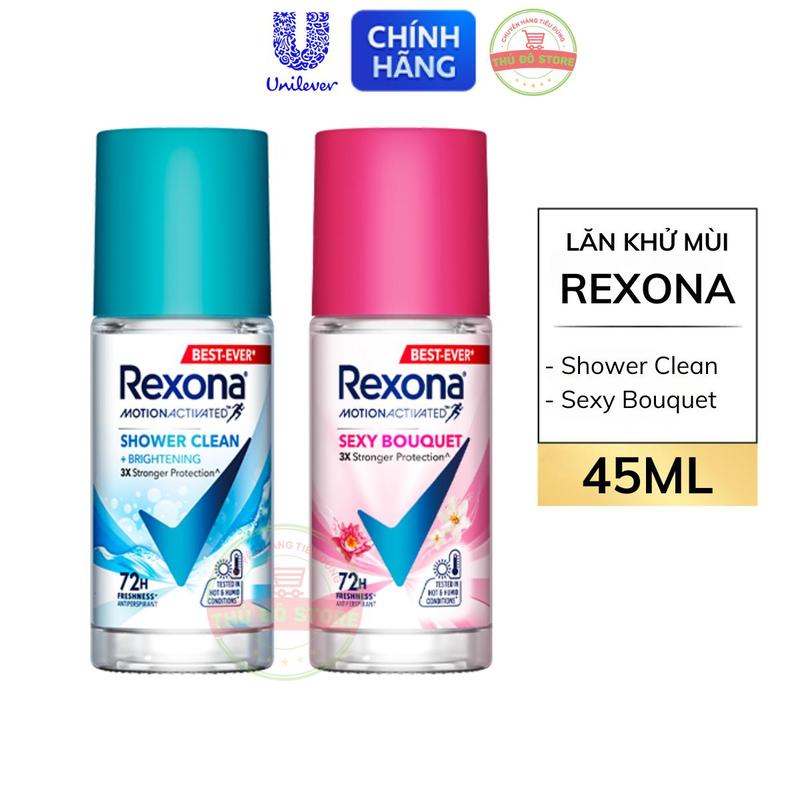  Lăn Khử Mùi Rexona 72H Khô Thoáng Shower Clean | Sexy Bouquet Dành Cho Nữ - Chai 45ML 