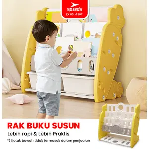 Rak Penyimpanan SNI Buku Book Organizer Rak Buku Lemari Anak 3 Susun Tempat Simpan Buku Kuda Kudaan Prosotan LX 001-M1507
