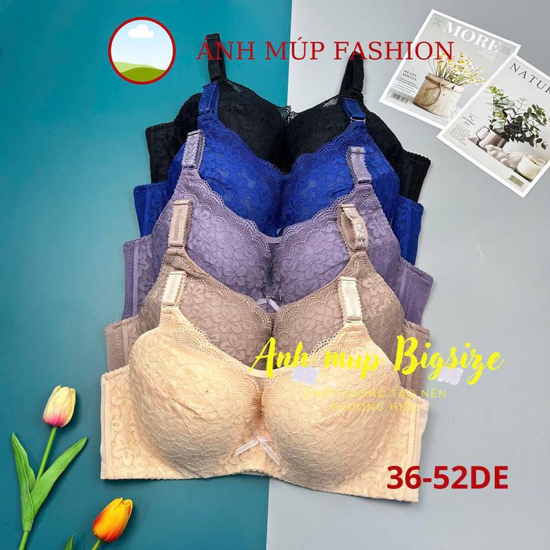 [DE405] Áo lót có gọng Bigsize Cup D E ,Mút mỏng,định hình,che khuyết điểm vòng 1 siêu to xệ,ngoại cỡ Nữ Viền Ren Bra