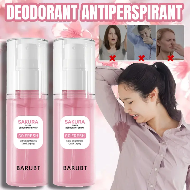 Xịt Chống Mồ Hôi, BARUBT, Thiết Kế Hoa Anh Đào, Loại Bỏ Mùi Mồ Hôi Nách, Chống Mồ Hôi