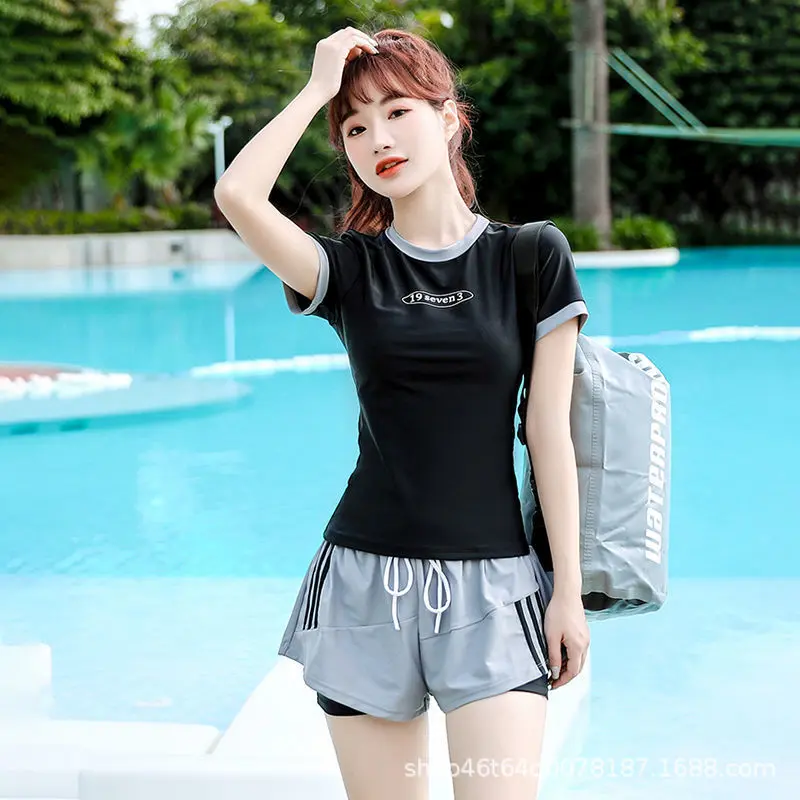 (M/L/XL) Đồ bơi, đô tập hai mảnh tay ngắn kín đáo kiểu dáng thể thao, có LÓT hai lớp bikiniMe Sport R23 Chạy Bộ 2