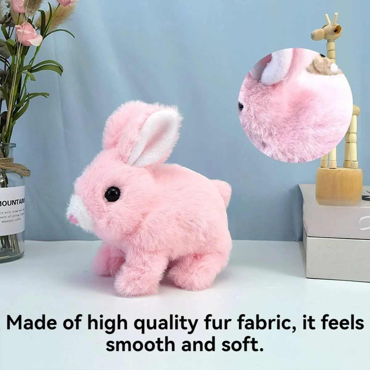 Children's Gift Electric Rabbit Cute Short Plush Simulation Toy Rabbit ...