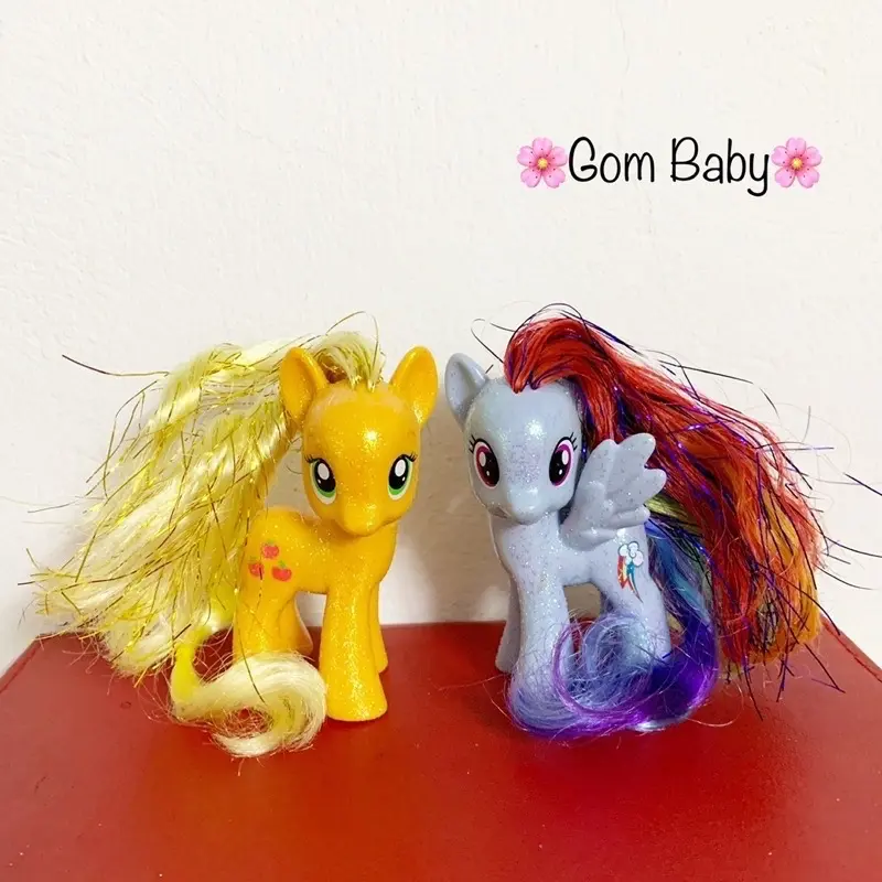 Set 2 Ngựa Pony HASBRO Nhũ Lấp Lánh Tóc Kim Tuyến