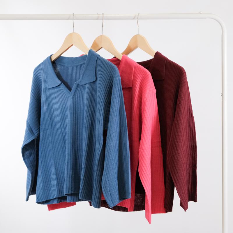 Product Introduction of Naomi Atasan rajut polo crop top | outer wanita berkerah 4