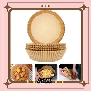 MSS [COD] Air Fryer Paper ±40-50 Pcs Anti Lengket 16cm Kertas Alas Airfryer ±40-50pcs Baking Paper Tahan Minyak Sekali Pakai Murah(BELI LOKAL)