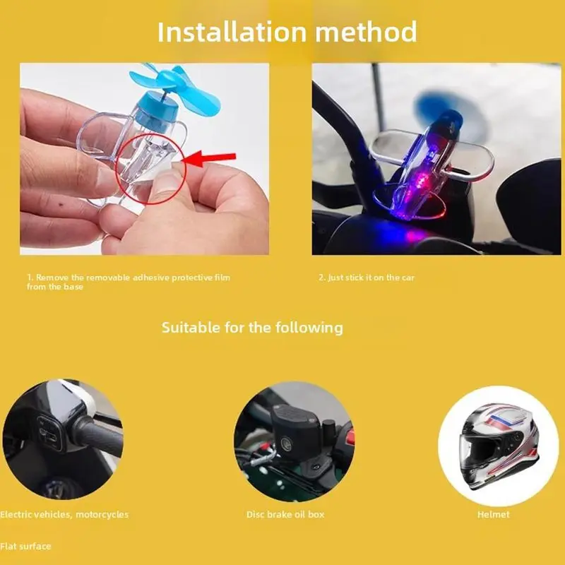 Đồ Trang Trí Mũ Bảo Hiểm Máy Bay Nhỏ Đèn LED Xe Đạp Điện, Đồ Trang Trí Xe Máy Năng Lượng Gió Phát Sáng, Thiết Kế Máy Bay Nhỏ 7
