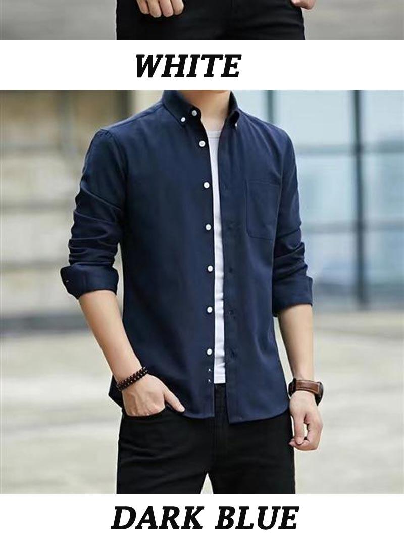 Product Introduction of Kemeja Oxford Formal, untuk Lelaki, Lengan Panjang, Slim Fit, Gaya Korea, Rekaan Padat, Saiz Besar, Stok Tempatan Tersedia, M-5XL, Pakaian Lelaki, Kate 30