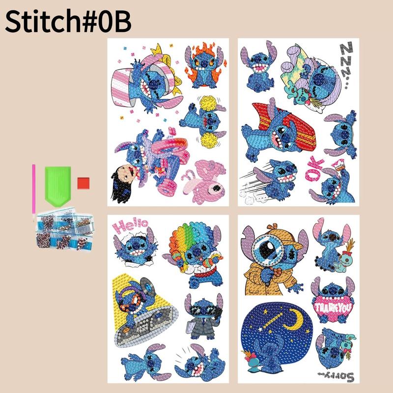 Product Introduction of Cartoon Stitch Diamond Art Painting Sticker, 1 Set DIY Diamond Arts Painting Sticker, DIY Decorative Art Picture for Home Bedroom, Christmas Gift 6