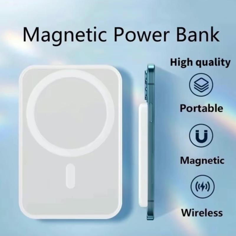 10.000Mah -Tặng kèm 1 dây sạc và vòng từ tính titan Pin Dự Phòng không dây từ tính  hít dính kết nối sạc tự động hỗ trợ từ IP X/Xs trở lên và samsung S/ Notes/Z Fold/Huawei p30pro đèn atus 12000