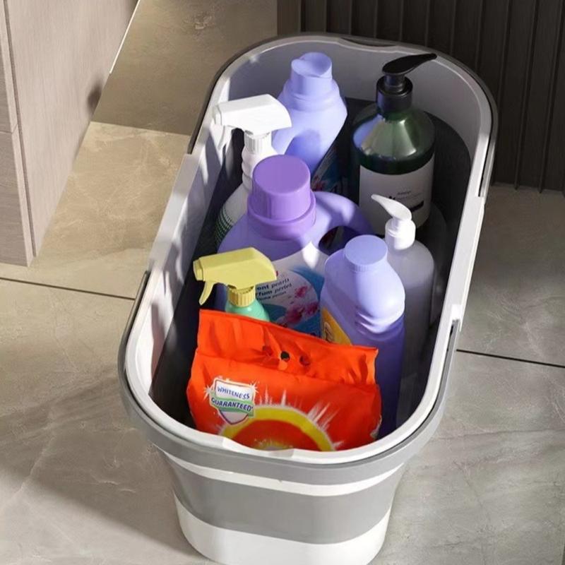 Product Introduction of New 55cm Mop Cleaning Bucket Plastic Space-Saving Fishing Bucket Collapsible Rectangular Cleaning Basin for Traveling Camping 17