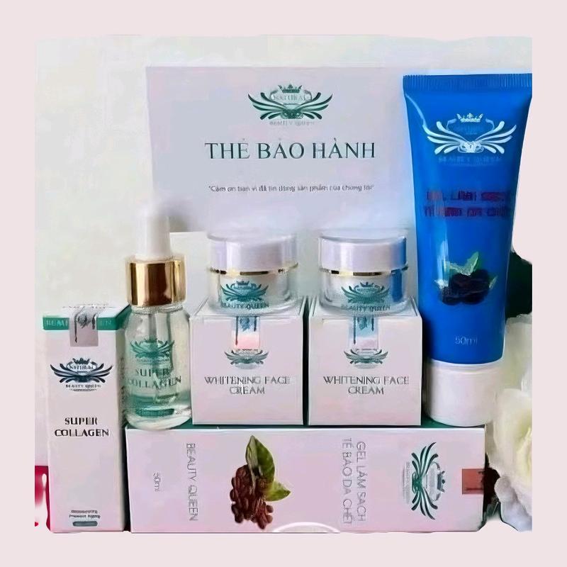 Bộ Kem mụn, nám dành cho Da Mặt không chứa cồn Êm dịu Kiểm soát dầu - 4 MÓN GỒM:1 serum2 kem đêm1 ged tế bào - Skincare Làm Đẹp Da