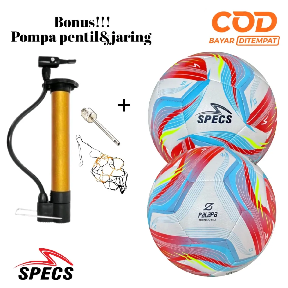 BOLA SEPAK SPECS PALAPA TRAINING BALL SIZE 5/GRATIS POMPA PENTIL&JARING