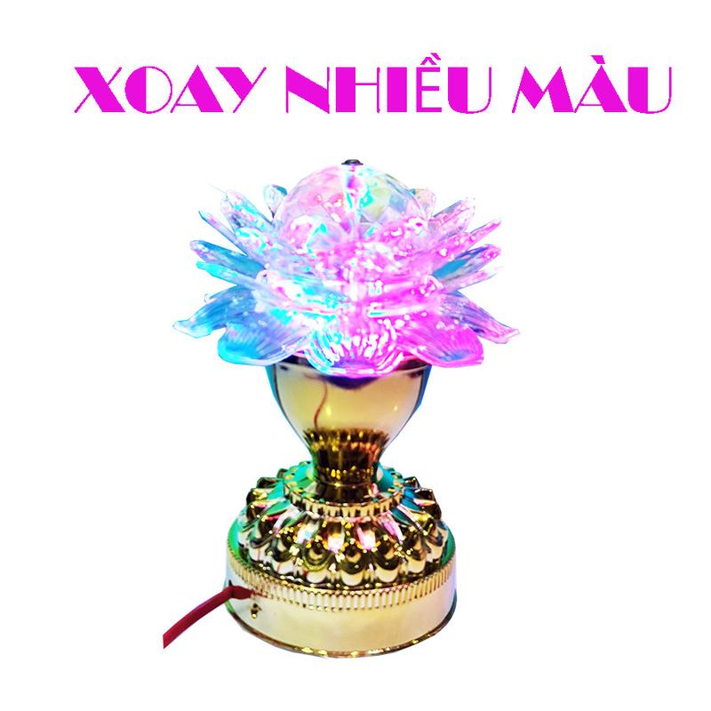 ĐÈN HOA SEN XOAY 360 ĐỘ 7 MÀU CAO 12CM, 15CM, 25CM SIÊU SÁNG, SIÊU ĐẸP (GIÁ 1 CẶP) den bantho 1