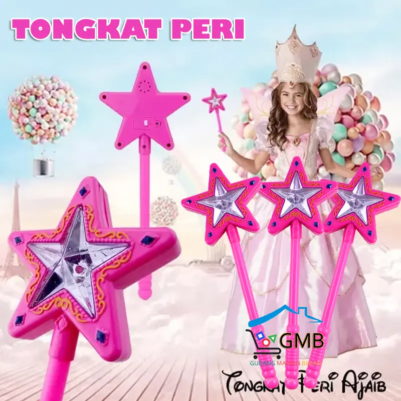 MAINAN ANAK PEREMPUAN TONGKAT PERI AJAIB STICK PERI TONGKAT LIGHT MUSIC BISA MENYALA