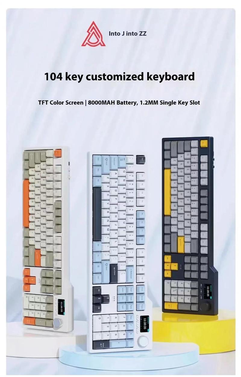 Product Introduction of Ajazz AK35i V3 Wired and Wirless 3mode Mechanical Keyboard 104keys Full-key Hot Swappable with Knob and Display Five Layer Noise Reduction for Gaming and Office 0