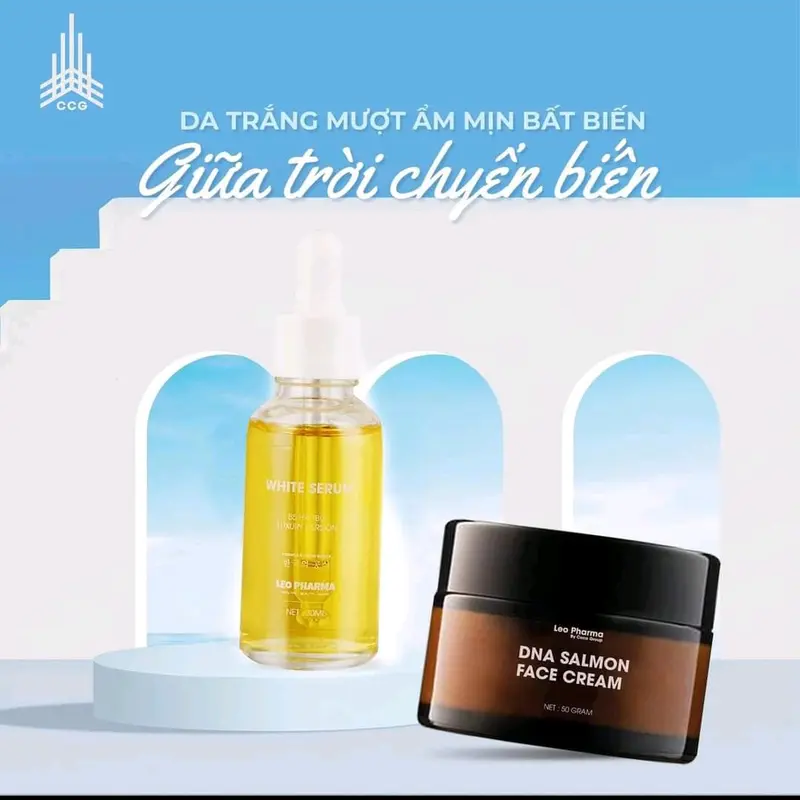 COMBO FACE KEM DƯỠNG TRẮNG VÀ SERUM CẤP ẨM PHỤC HỒI DA tất cả các loại da collagen 2