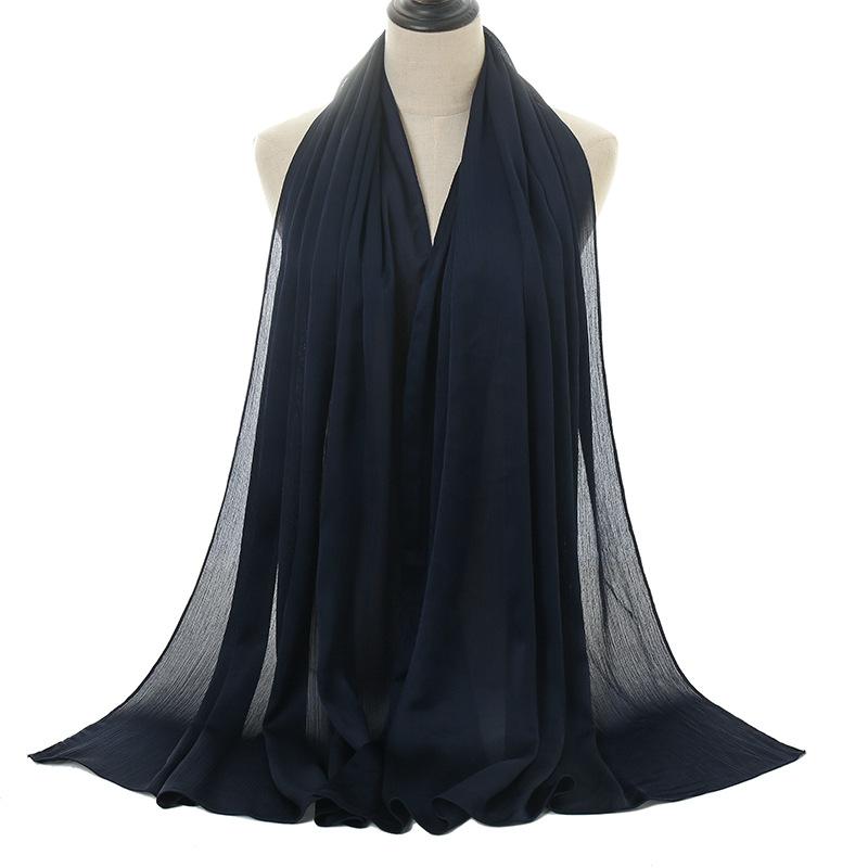 Natural folding scarf with satin fine wrinkles, ethnic turban 6