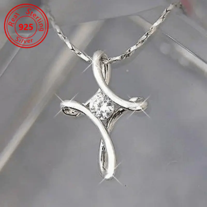 Simple Copper 925 Silver Punk Cross Pendant Necklace | Hypoallergenic, Exquisite Craftsmanship Stylish Jewelry Ideal Gift for Lovers Suitable Daily, Party & Music Festival Wear Lightweight and Comfortable Design 1