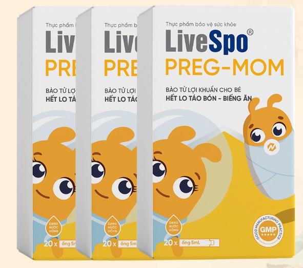Combo 3 Men vi sinh bào tử lợi khuẩn cho bé LiveSpo PREGMOM (20 ống x 5ml)