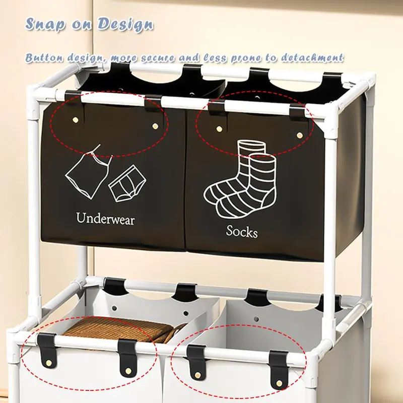 Laundry Basket, 1 Count Double Layer Laundry Basket, Large Capacity Laundry Basket Tidying Tool, Laundry Room Organiser, Room Organizer, Clothes Storage Organizers for Home Laundry Room, Summer Gift Ideas 3
