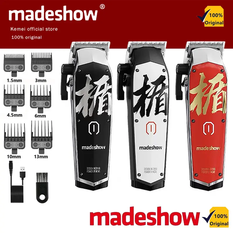 New Hair Clipper Madeshow m10 + Bivolt Rechargeable Electric Portable Hair Salon Silent Hair Trimmer Shaver Beard Trimmer
