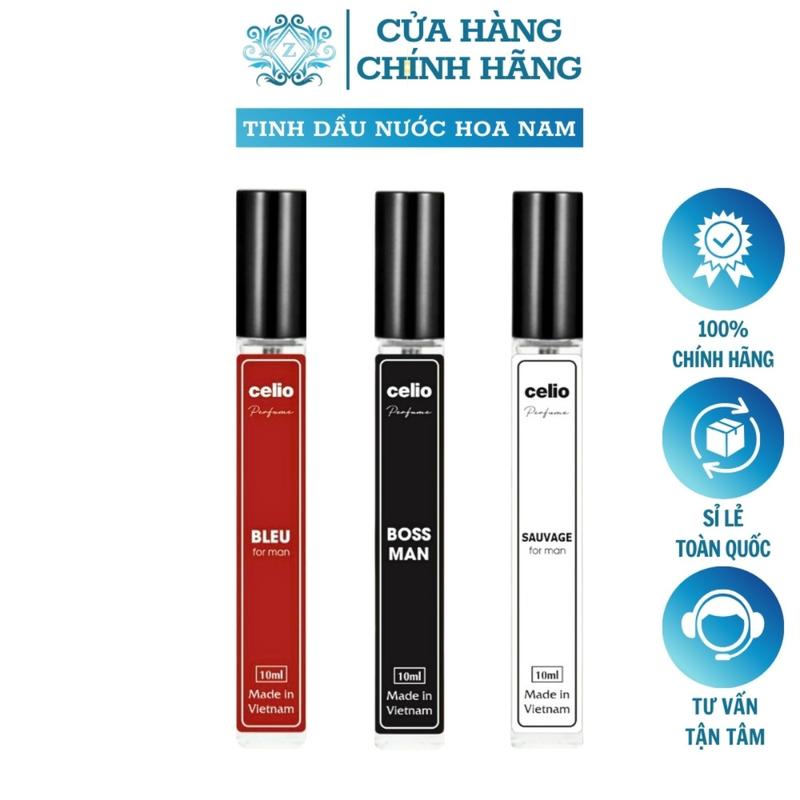 Nc Hoa Nam Celio Chính Hãng 10ml Tinh Dầu Nước Hoa Cao Cấp Giá Rẻ Xịt Lưu Hương Thơm Lâu 3 Mùi Sauvage, Boss Man, Bleu Perfume Cosmetic Xịt Thơm