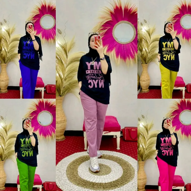 TERBARU!! One set Wanita My Heart Setcel Kekinian Ld 110 Bahan Combed By Nabil 0