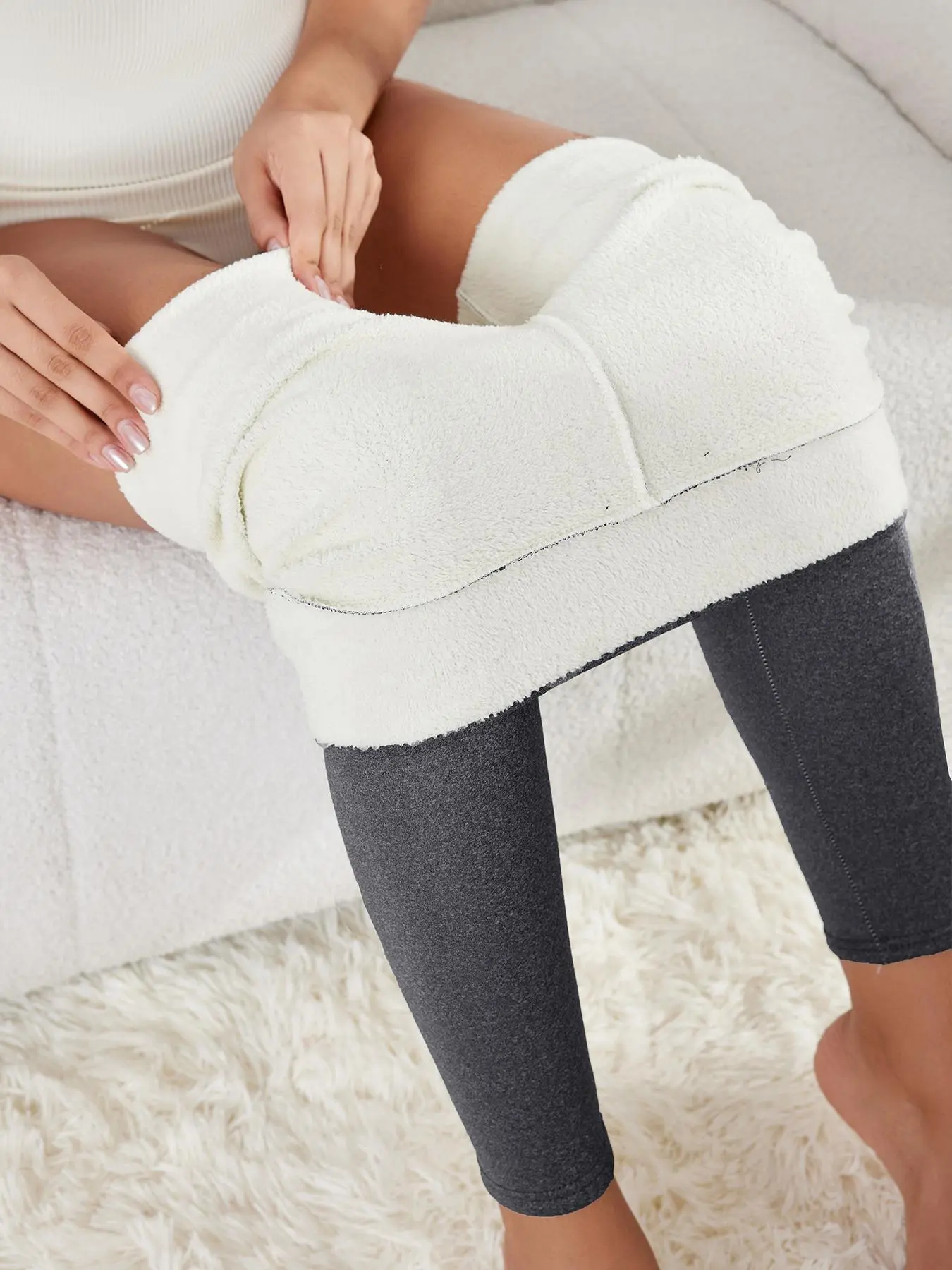 Women's Solid High Waist Thermal Lined Sports Leggings, Casual Comfy Breathable Skinny Warm Pants for Yoga Gym Workout Running, Gym Leggings, Ladies Sportswear for Fall & Winter, Tummy Control