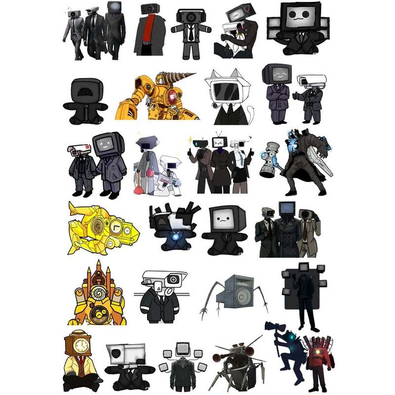 Sticker Skibidii Toilett Cameraman tv man Titan Speakerman Quái Vật G MAN ẢNH DÁN MA0393 1