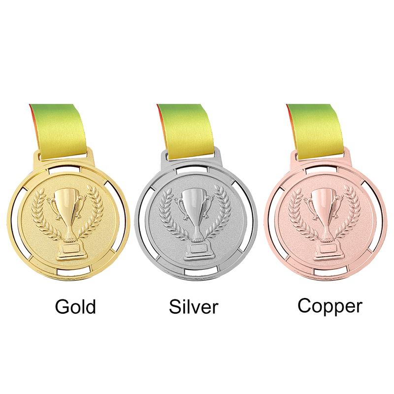 Torch Medal Souvenir Zinc Alloy Sport Competition Prize with Ribbon Strap 1