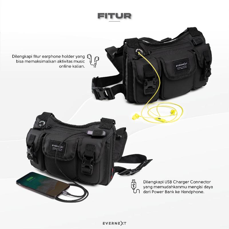 Product Introduction of Evernext - Chest Bag Waterproof Trevor Tas Dada Tactical Rig Bag Outdoor Tas Pelindung Dada Motor Biker Sepeda Pria 4