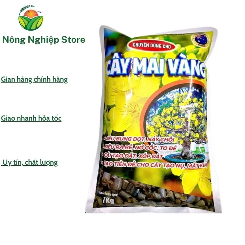 Phân bón chuyên cho cây Mai Vàng gói 1kg giúp cây siêu bung đọt nảy chồi ra rễ, tạo nụ, cải tạo đất 0