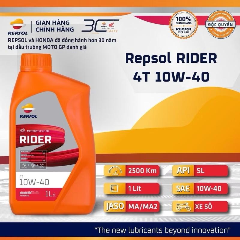 Nhớt Repsol Rider 4T 10w40 800ml 1 Lít dành cho xe số Dầu Nhớt Dầu MẪU MỚI