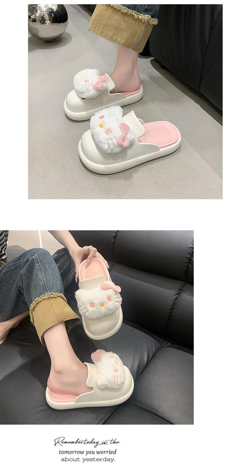 Product Introduction of Búp Bê Mèo Kitty Hoạt Hình, Thiết Kế Dễ Thương, Kiểu Dép Lười Nửa Ngón Chân, Dành Cho Nữ, Thích Hợp Cho Mùa Hè, Có Thể Mặc Ngoài Trời, Hàng Mới Về 2024, Dép Đế Chống Trượt 17